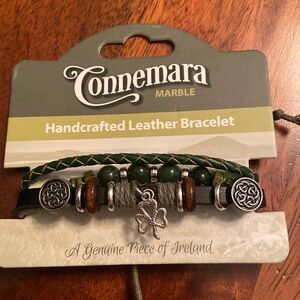 Connemara Marble Handcrafted Leather Bracelet